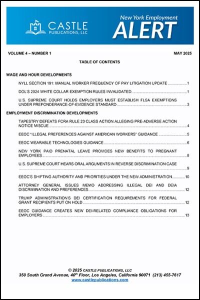 New York Employment ALERT Volume 4 (May 2025 - April 2026)